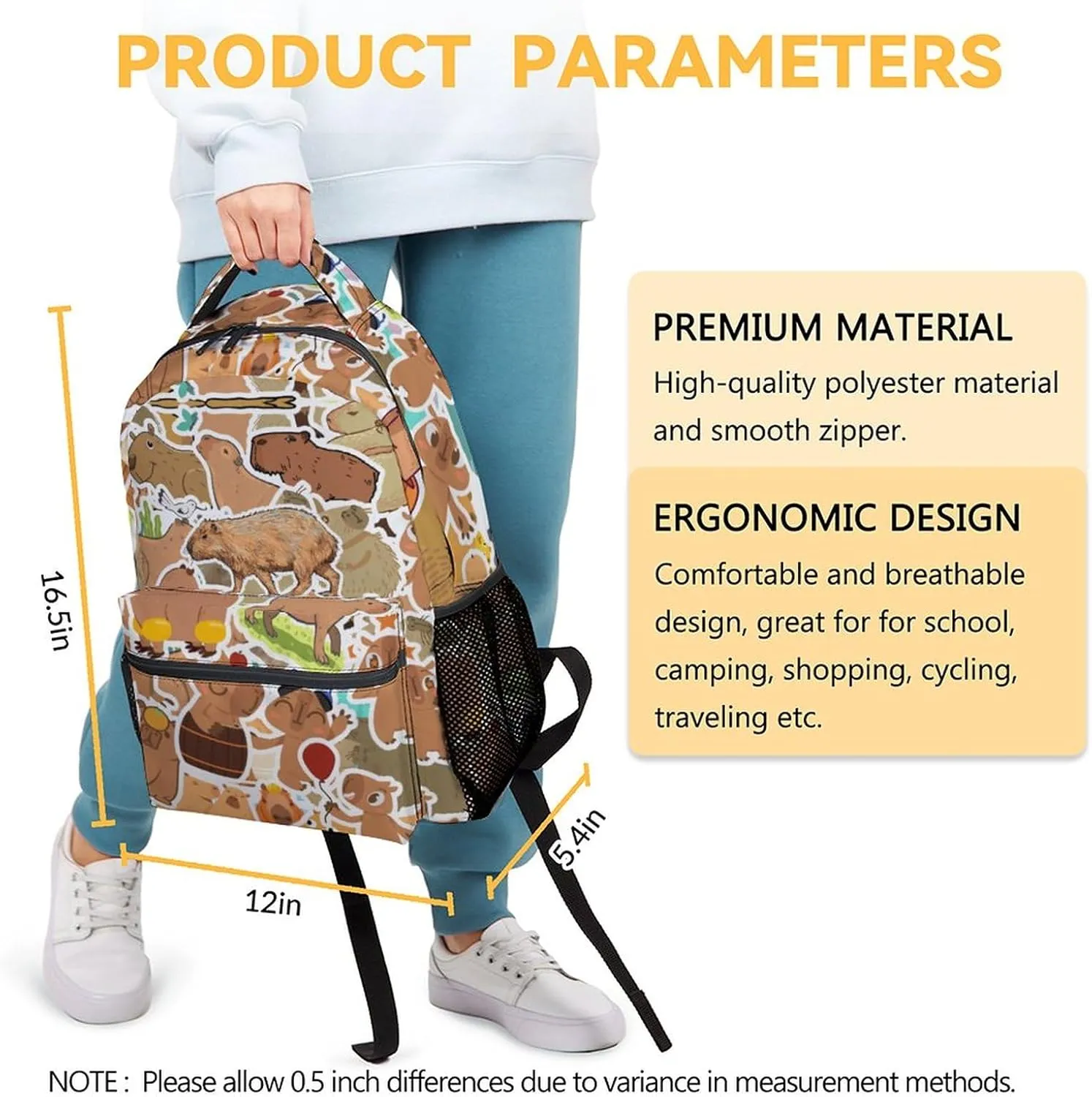 Mercuryelf Backpack for Boys Girls, 16 Inch Colorful Backpacks for School Travel, Cartoon Lightweight Bookbag for Kids