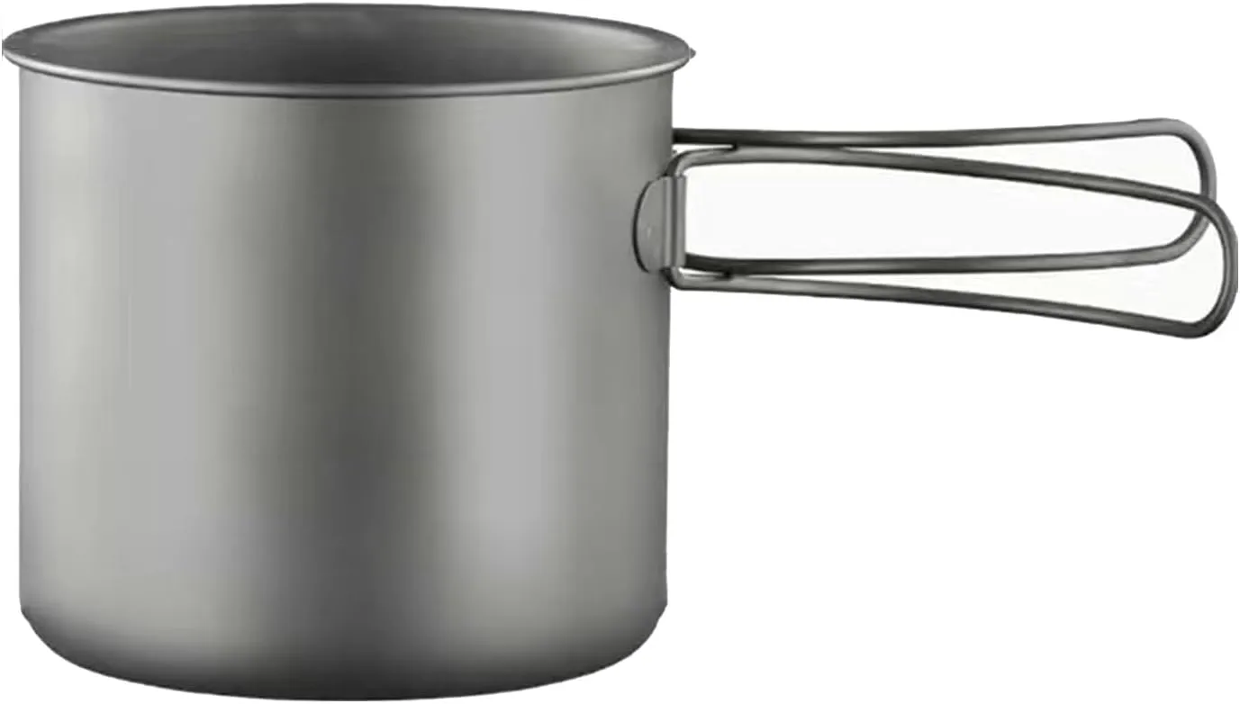Metal Camping Cook Pots Outdoor Camping Cookware with Folding Handle Portable Tableware Cooking Pots Frypan Cookware