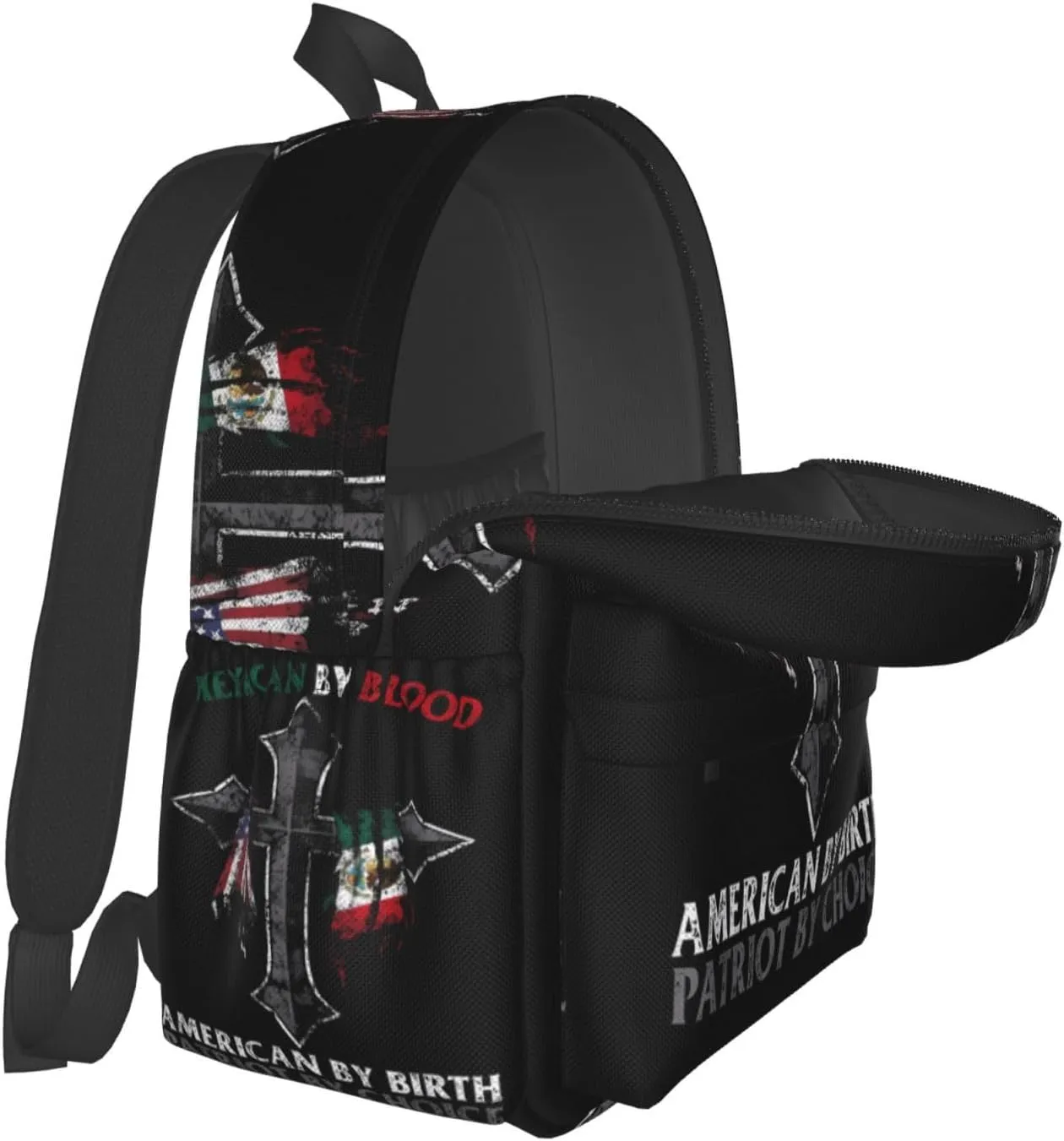 Mexican By Blood American By Birth Patriot By Choice Laptop Backpack Work Travel Backpacks Business Rucksack Casual Outdoor Daypack with Adjustable Strap Bags for Sports Office Gym Hiking