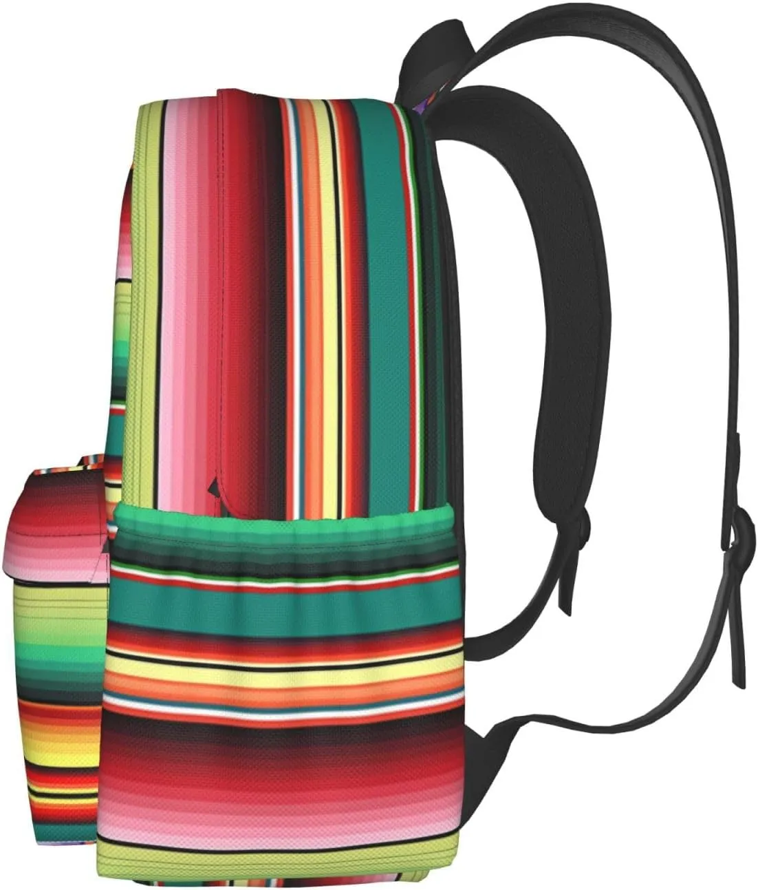 Mexican Colorful Stripe Casual Backpack Large Capacity Travel Backpacks Laptop Daypack Commuter Rucksack Adjustable Strap Sports Bags for Hiking Biking