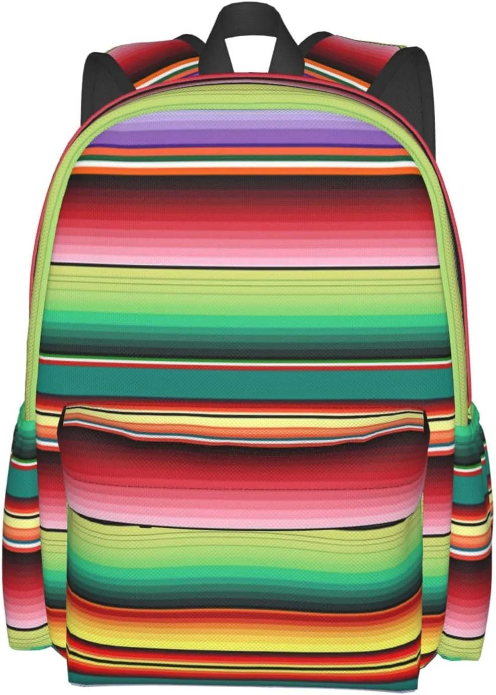 Mexican Colorful Stripe Casual Backpack Large Capacity Travel Backpacks Laptop Daypack Commuter Rucksack Adjustable Strap Sports Bags for Hiking Biking
