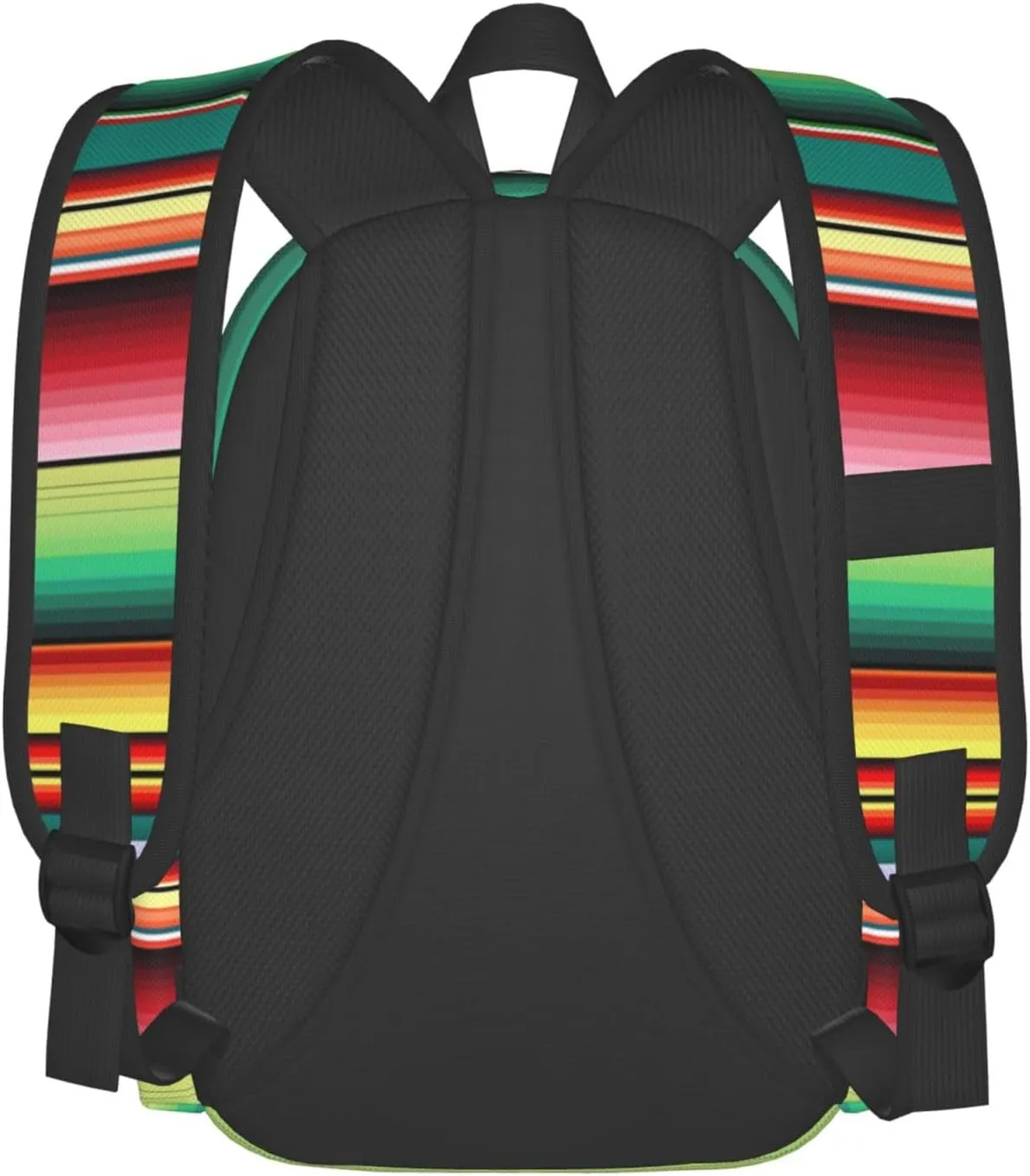 Mexican Colorful Stripe Casual Backpack Large Capacity Travel Backpacks Laptop Daypack Commuter Rucksack Adjustable Strap Sports Bags for Hiking Biking