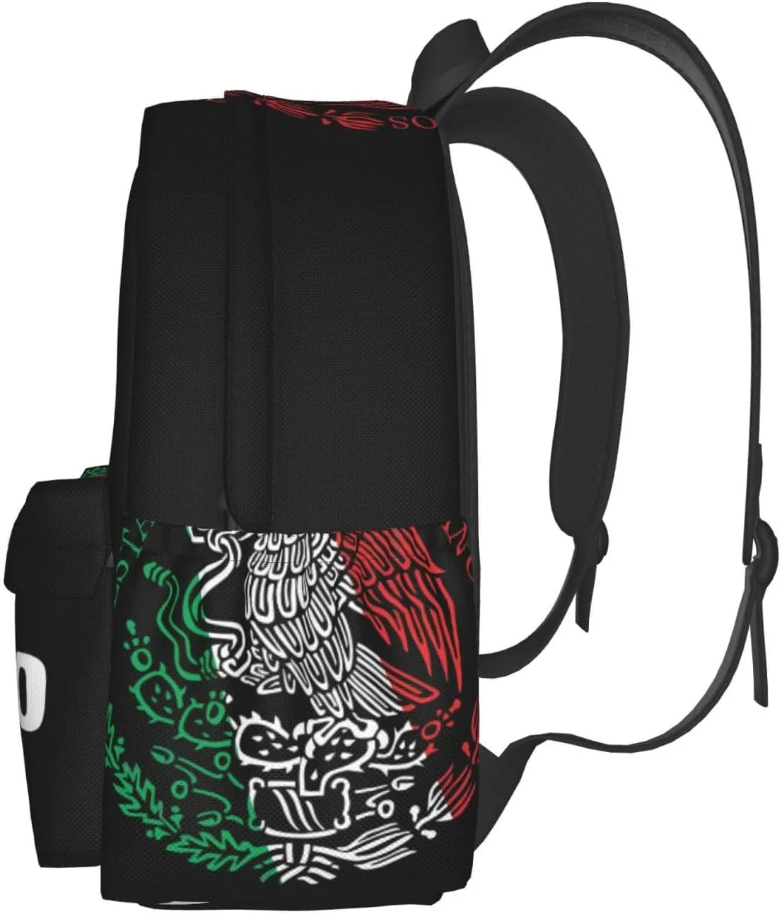 Mexican Flag Casual Backpack Large Capacity Travel Backpacks Laptop Daypack Commuter Rucksack Adjustable Strap Sports Bags for Hiking Biking