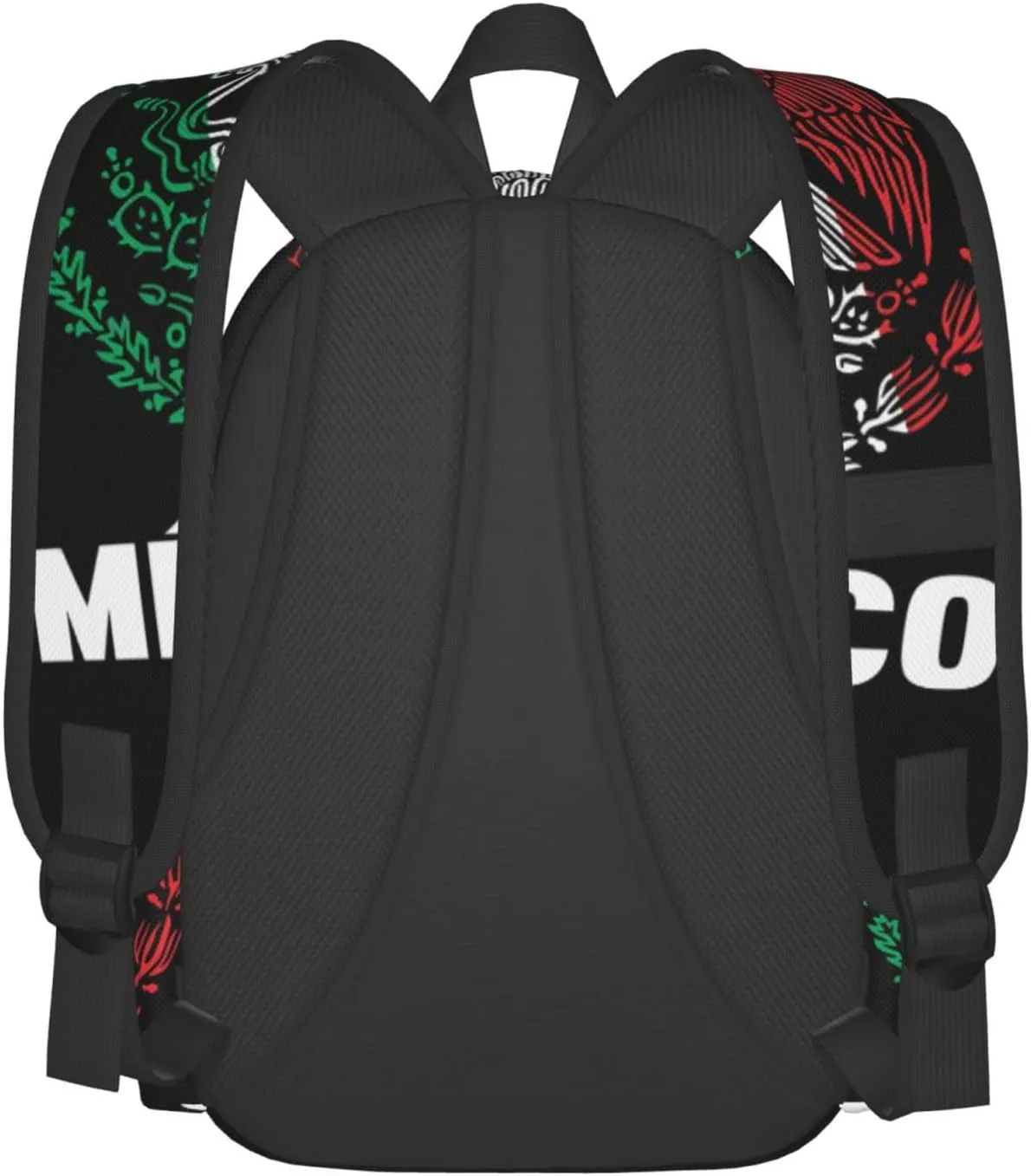 Mexican Flag Casual Backpack Large Capacity Travel Backpacks Laptop Daypack Commuter Rucksack Adjustable Strap Sports Bags for Hiking Biking