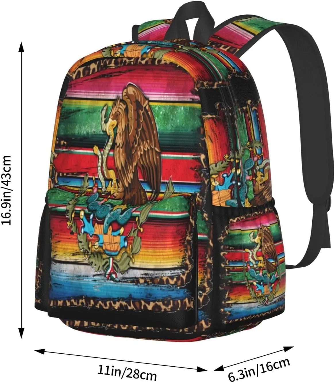 Mexico Mexican Eagle Flag Laptop Backpack Work Travel Backpacks Business Rucksack Casual Outdoor Daypack with Adjustable Strap Bags for Sports Office Gym Hiking