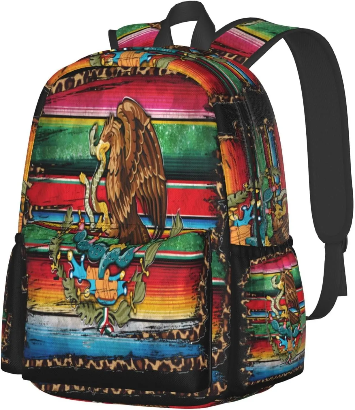 Mexico Mexican Eagle Flag Laptop Backpack Work Travel Backpacks Business Rucksack Casual Outdoor Daypack with Adjustable Strap Bags for Sports Office Gym Hiking