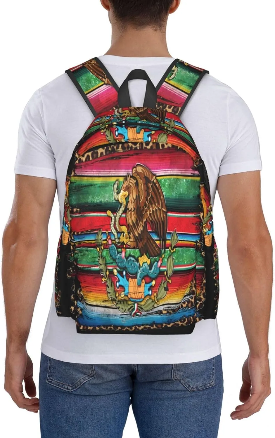 Mexico Mexican Eagle Flag Laptop Backpack Work Travel Backpacks Business Rucksack Casual Outdoor Daypack with Adjustable Strap Bags for Sports Office Gym Hiking