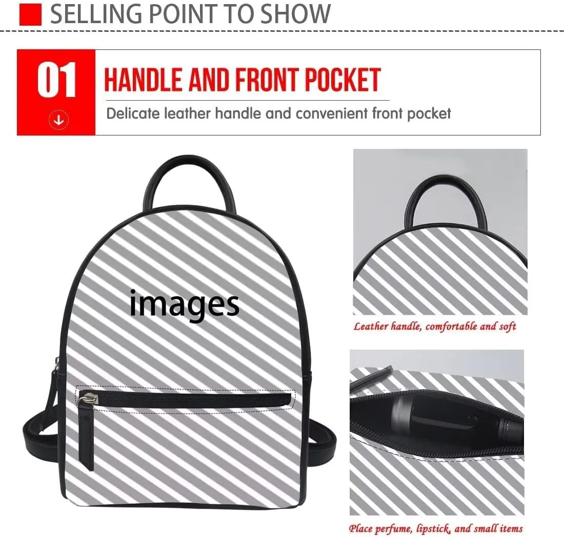 Mini Backpacks Girls Fashion Cute Backpack Daily Use Travel Bags Casual Backpack Zipper Rucksack Classic Durable Shoulder Bag for Valentine's Day, Art Heart Print