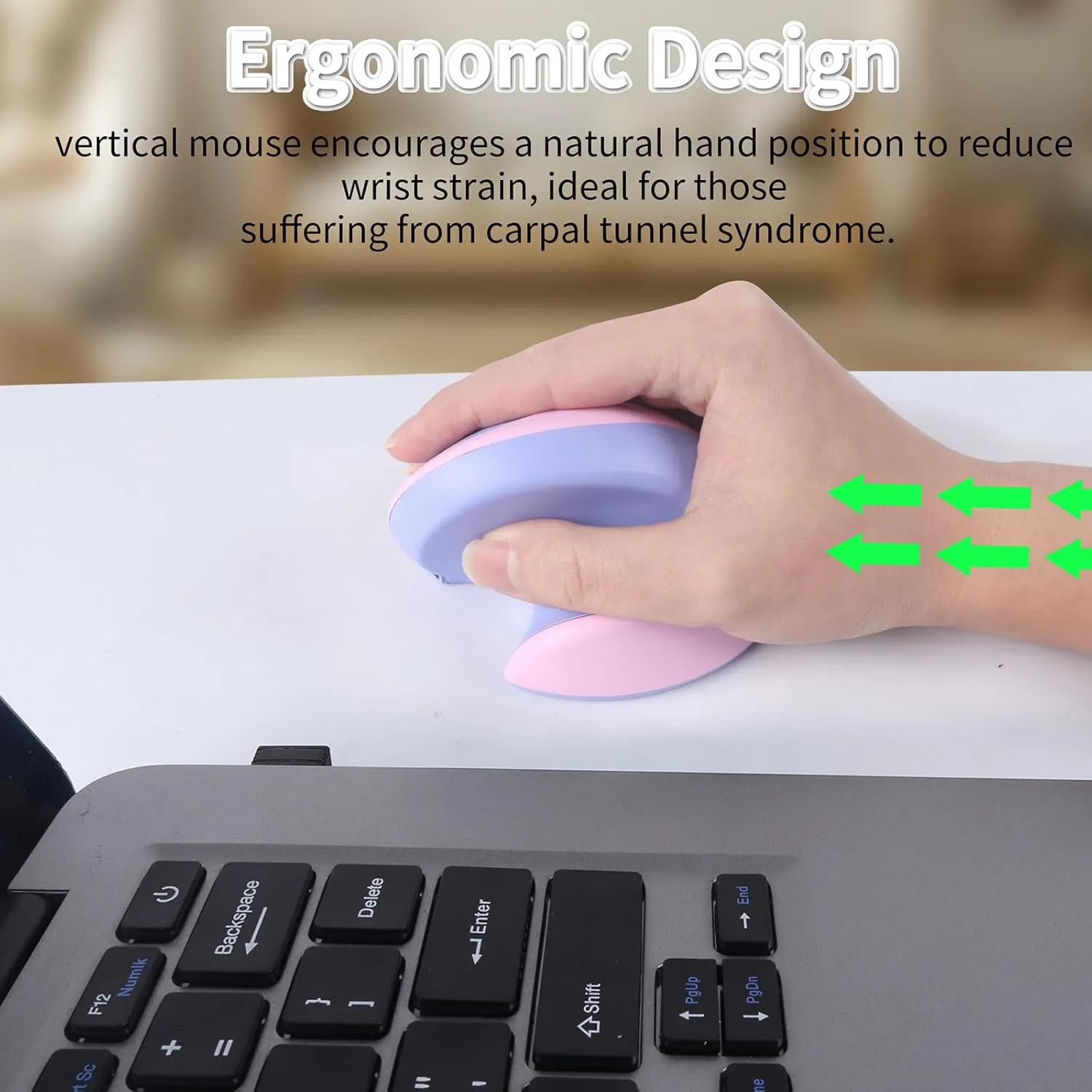 Mini Ergonomic Mouse,Dual-Mode Wireless Bluetooth Vertical Mouse - Rechargeable, Silent, Multi-Device Connection, Ideal for Laptops and Desktops, for Family and Friends (Purple)