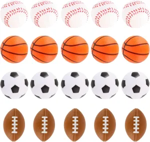 Mini Sport Stress Balls 20 Packs Foam Sports Balls Small Squeeze Anxiety Bulk Toy Ball for Kids Sport Theme Birthday Party, School Carnival Party Supplies