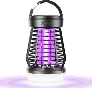 Minimoon Portable Bug Zapper 3-in-1 Outdoor Rechargeable Wireless Mosquito Killer - 2000mAh Compact Bug Zapper with Light, Small Fly Insects Lamp Trap for Outdoor Adventures, Garden, Yard, Campsite