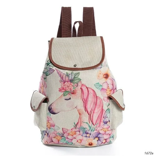 Miyahouse Canvas School Backpack