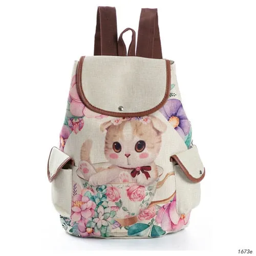 Miyahouse Canvas School Backpack