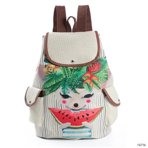 Miyahouse Canvas School Backpack