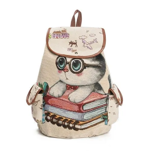 Miyahouse Canvas School Backpack