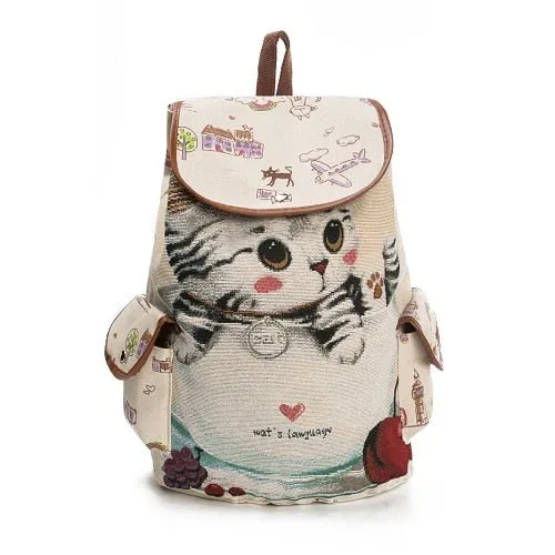 Miyahouse Canvas School Backpack