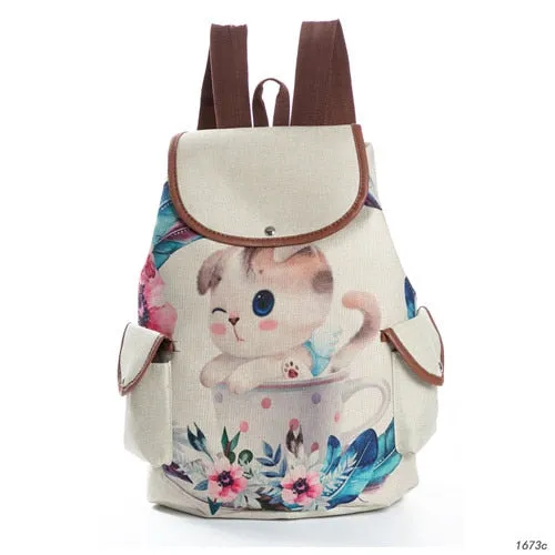 Miyahouse Canvas School Backpack