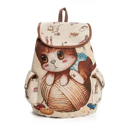 Miyahouse Canvas School Backpack