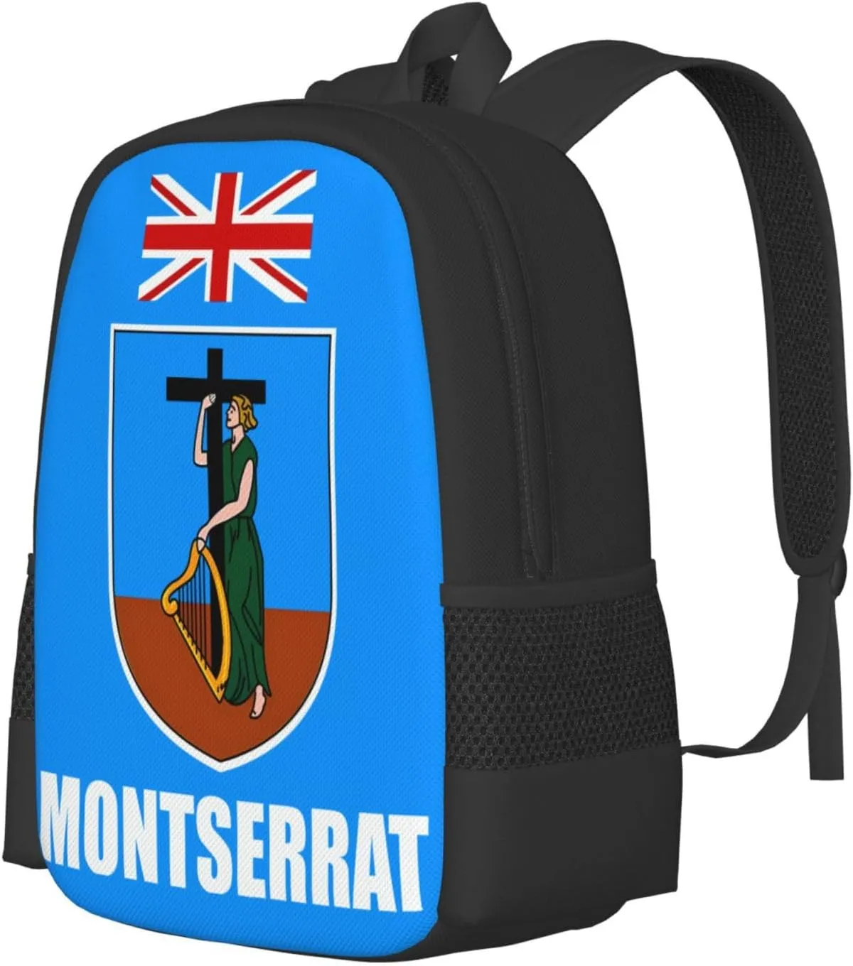 Montserrat Flag Travel Backpack Casual Backpacks 15 Inch Laptop Back Pack Lightweight Rucksack Outdoor Sport Daypack Large Bags for Working Camping Hiking