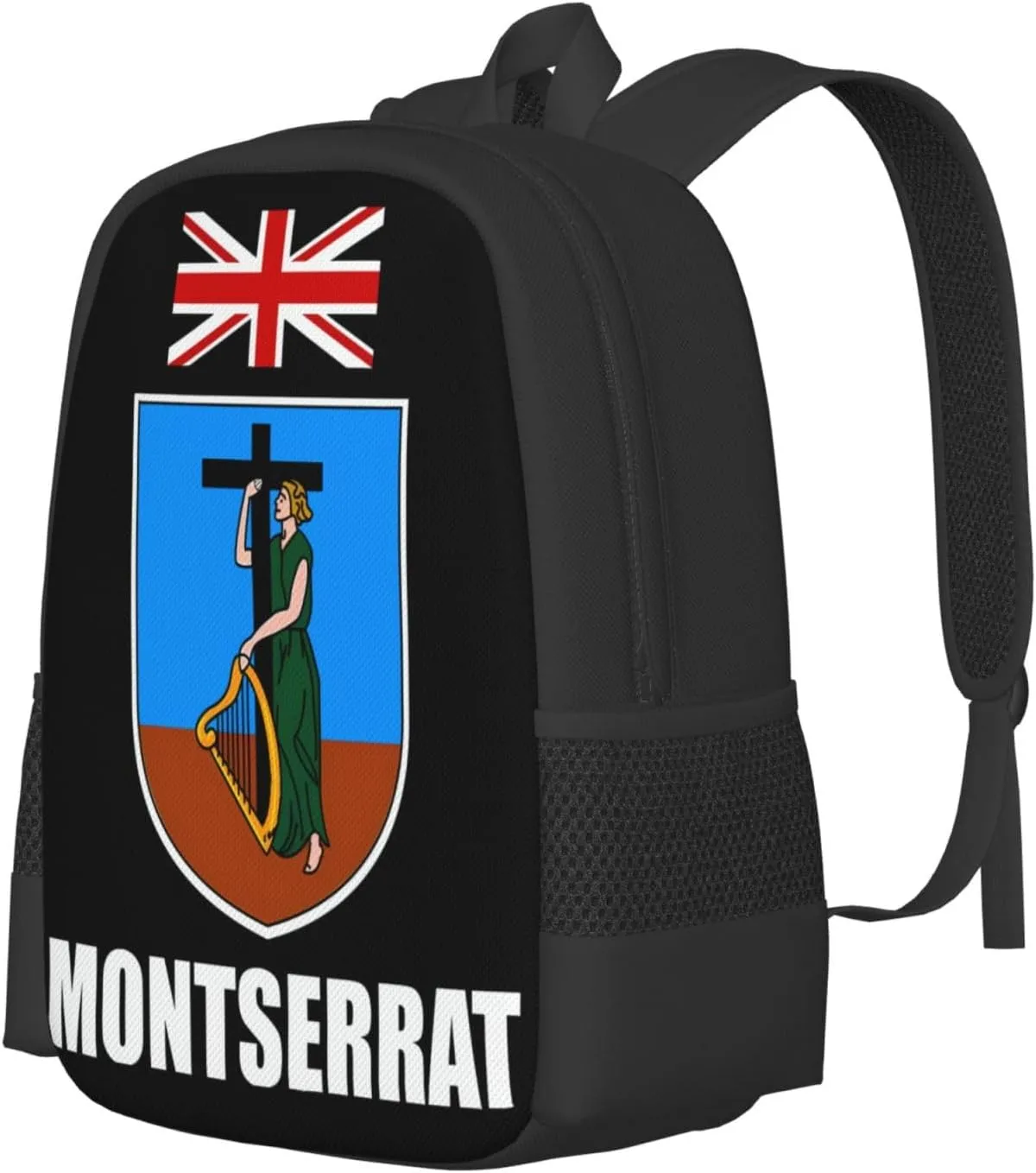 Montserrat Flag Travel Backpack Casual Backpacks 15 Inch Laptop Back Pack Lightweight Rucksack Outdoor Sport Daypack Large Bags for Working Camping Hiking