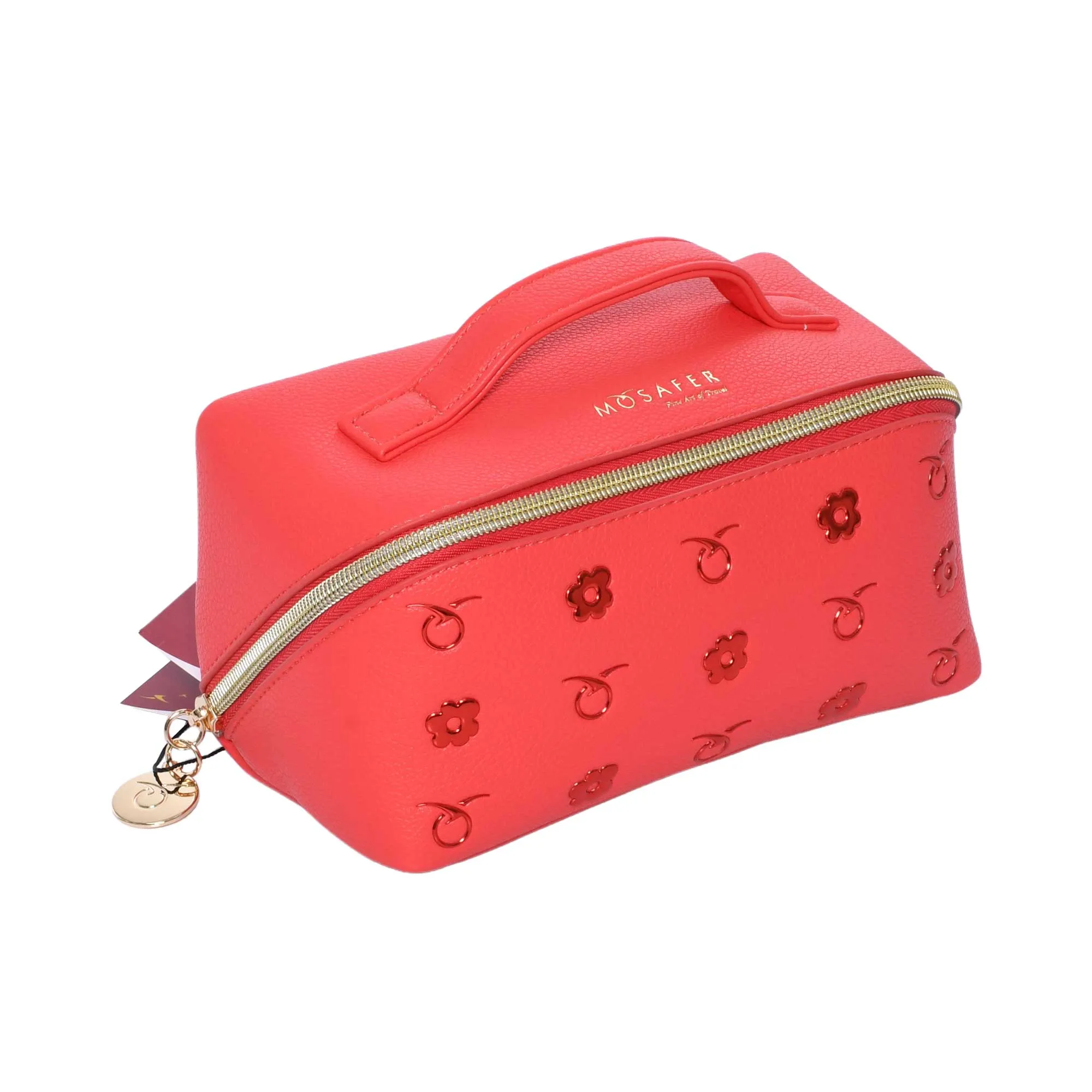 Mosafer Women's Dahlia Coral Pink Cosmetic Bag