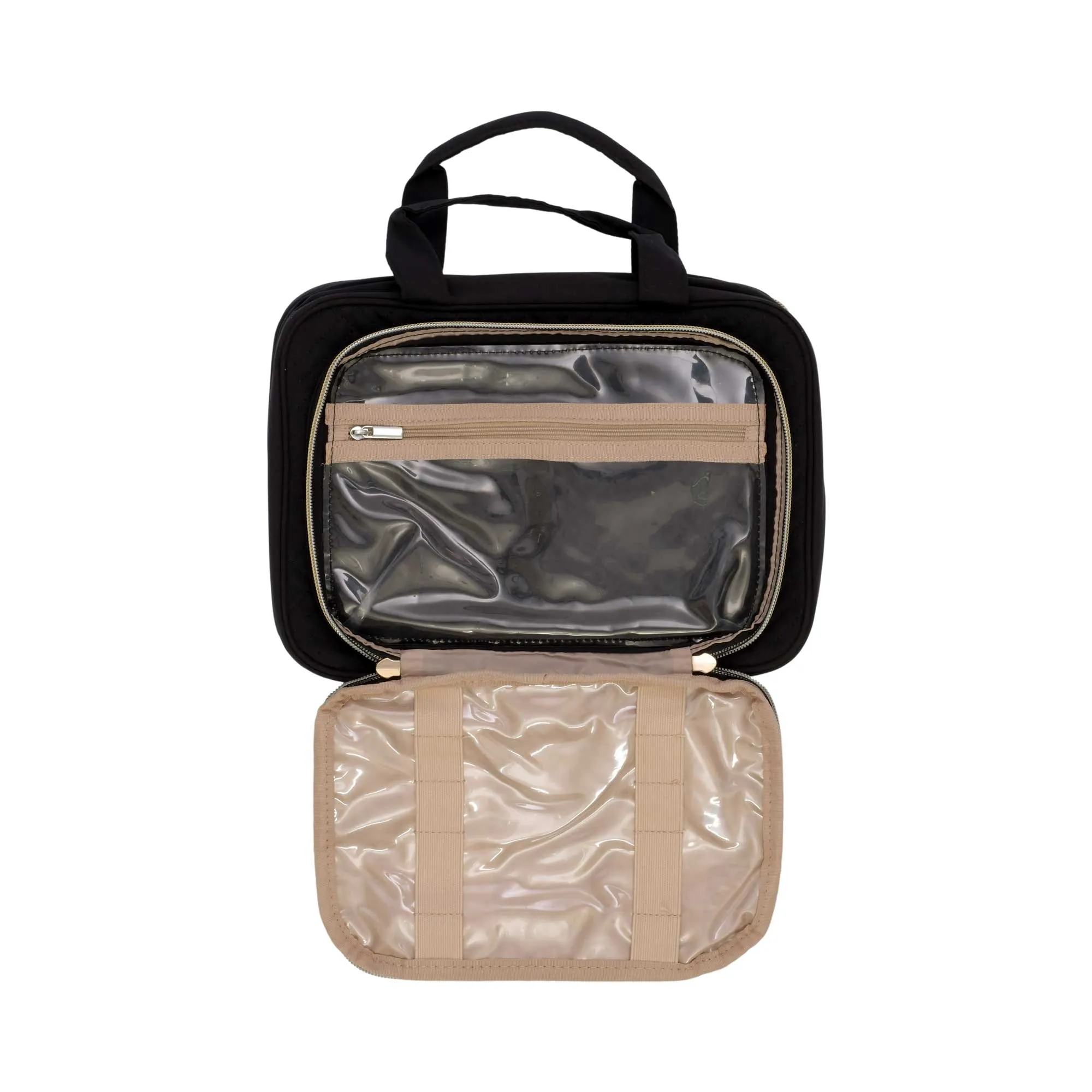 Mosafer Women's Polyester Black Travel Toiletry, Size : 28X8X19cm