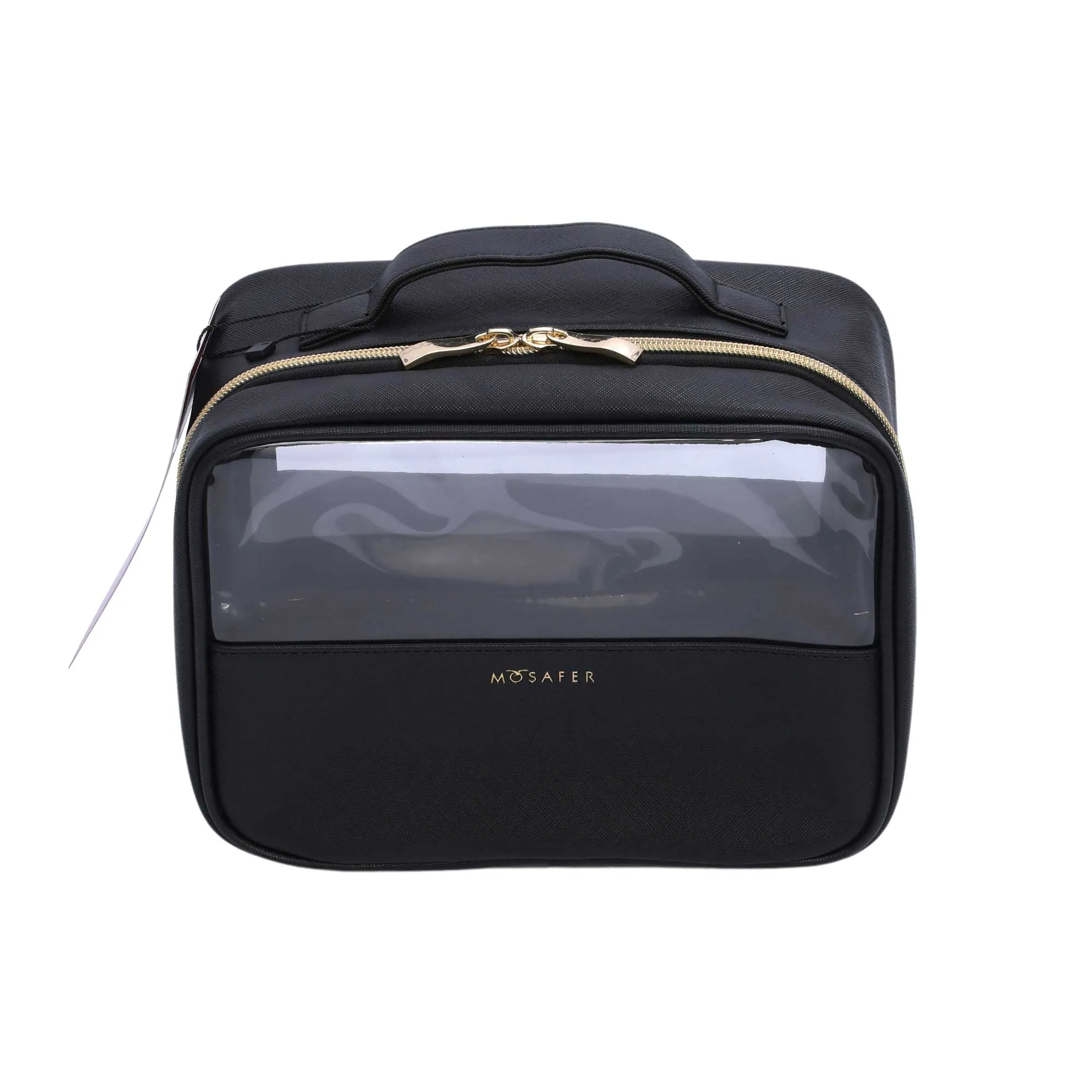 Mosafer Women's Polyester Nude Collection Black  Toiletry, Size : 24X18X11cm