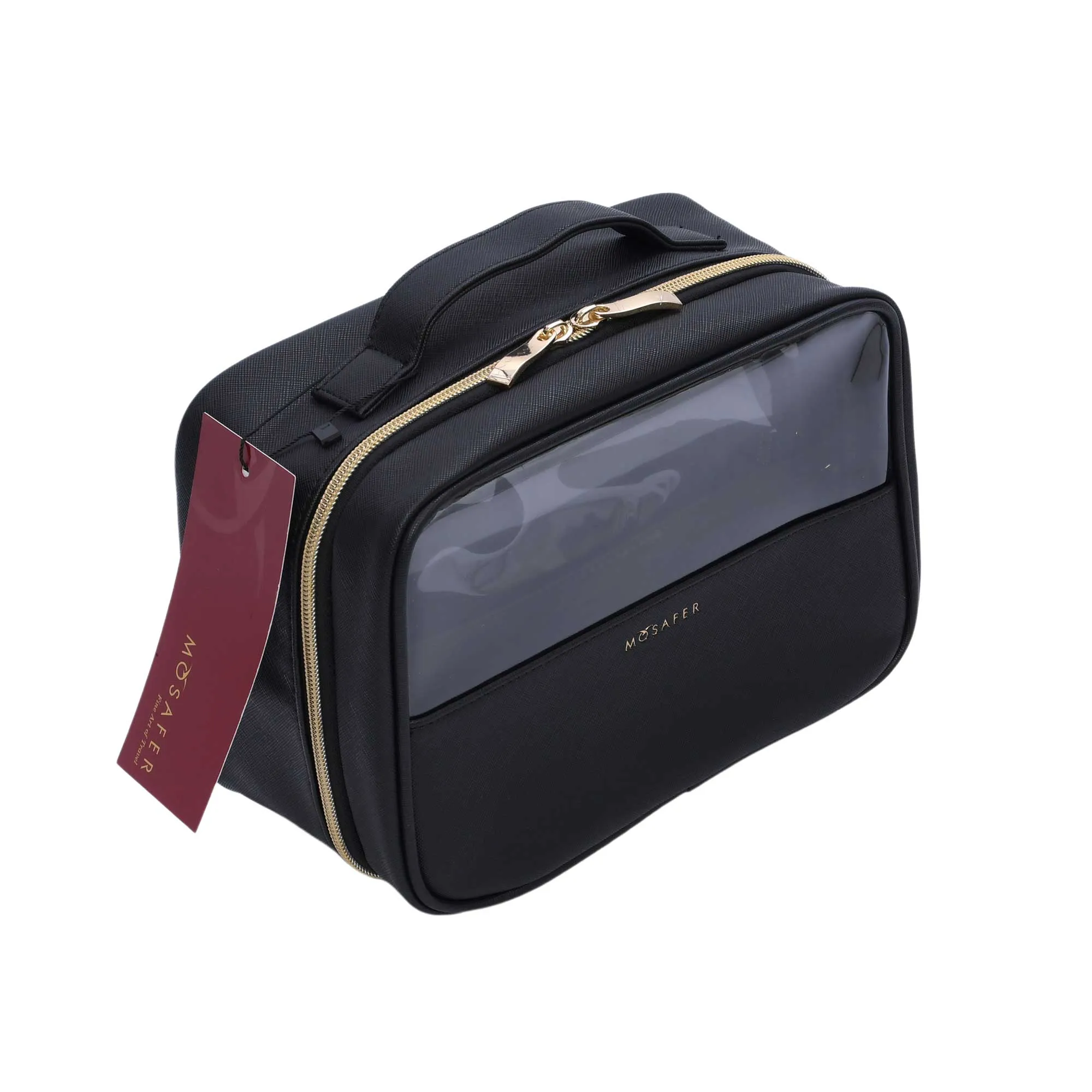 Mosafer Women's Polyester Nude Collection Black  Toiletry, Size : 24X18X11cm