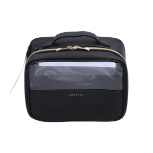 Mosafer Women's Polyester Nude Collection Black  Toiletry, Size : 24X18X11cm