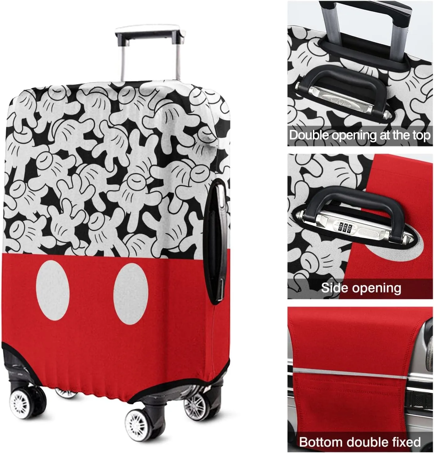 Mouse Hands gesture Luggage Cover Fashion Suitcase Cover Baggage Covers Fit 25-28 Inch Luggage (Go Travel)