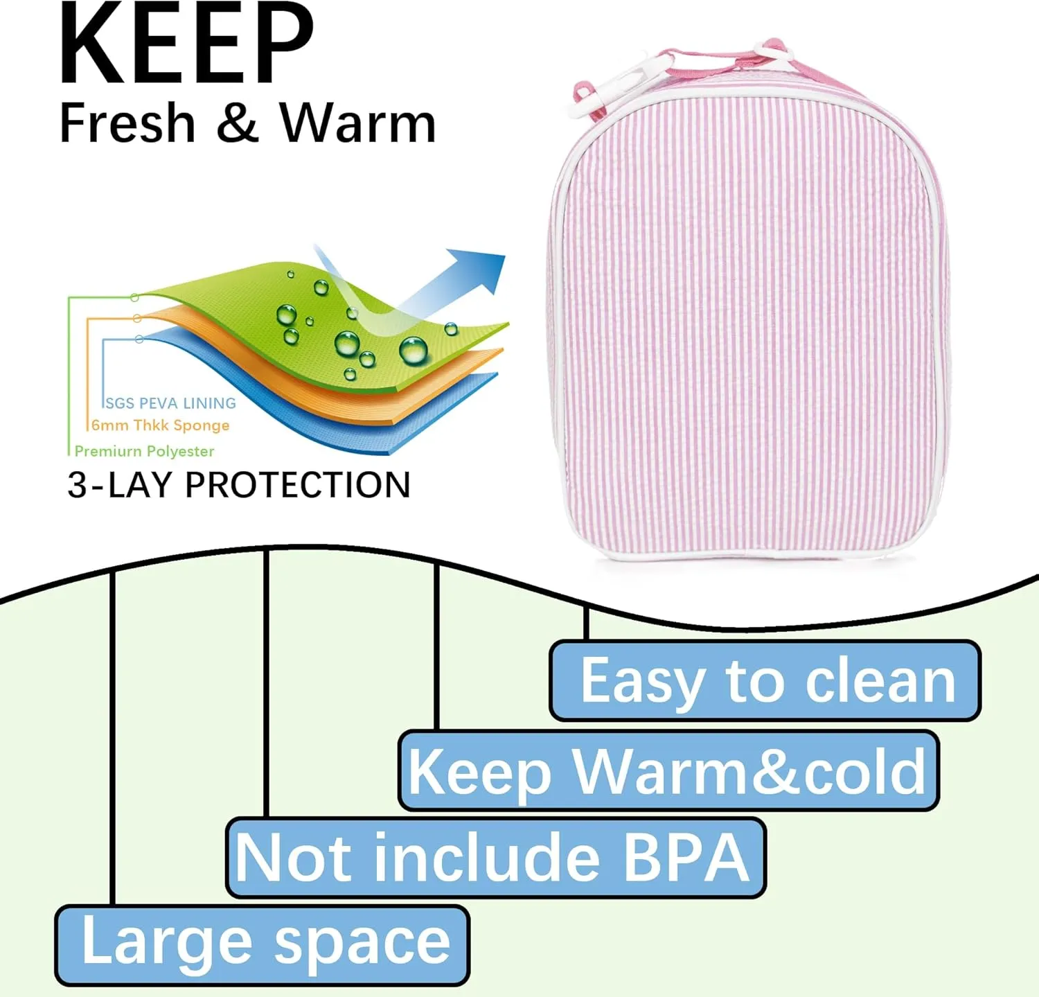 MT WORLD Kids' Backpacks Set Personalized Backpacks with Lunchboxes and Travel Duffel Bag Seersucker Kids Backpacks with Lunch Bag and Overnight Bag Toddler Bookbag and Travel Bag for Girls Boy