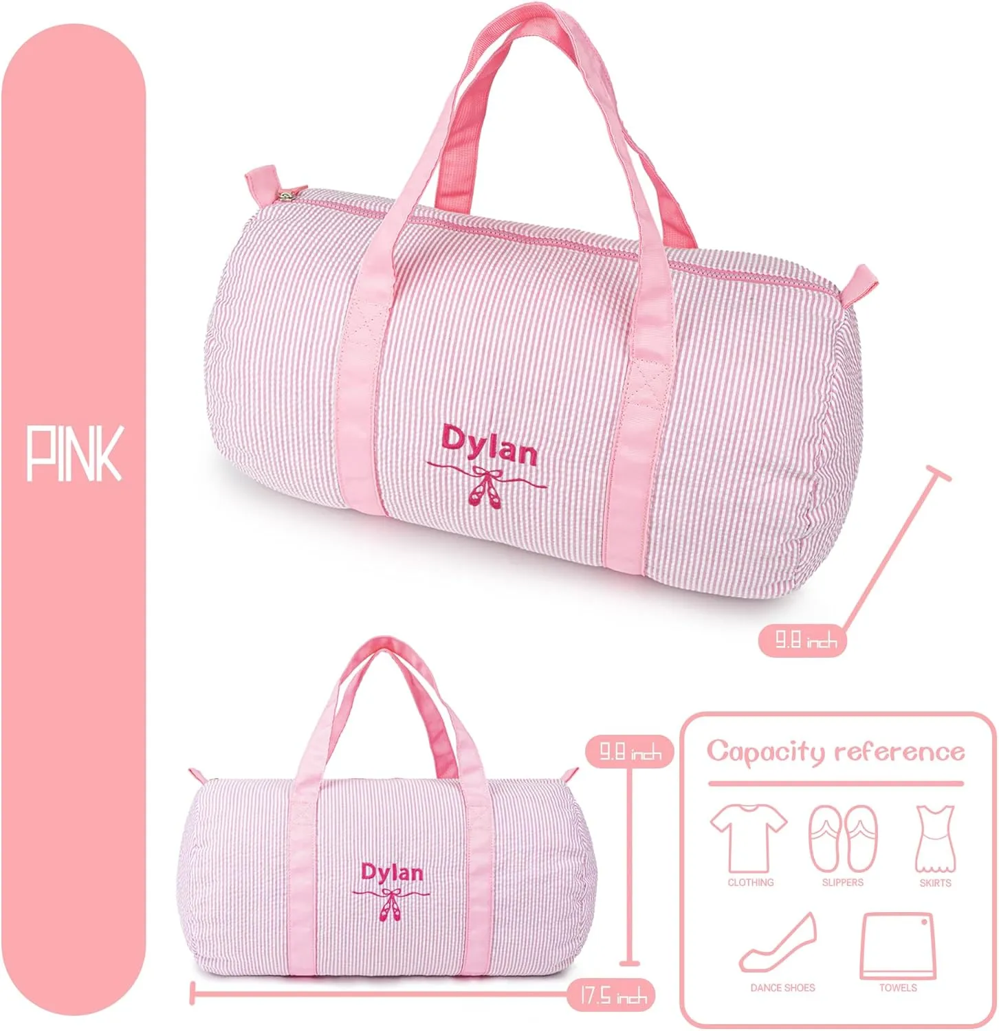 MT WORLD Kids' Backpacks Set Personalized Backpacks with Lunchboxes and Travel Duffel Bag Seersucker Kids Backpacks with Lunch Bag and Overnight Bag Toddler Bookbag and Travel Bag for Girls Boy