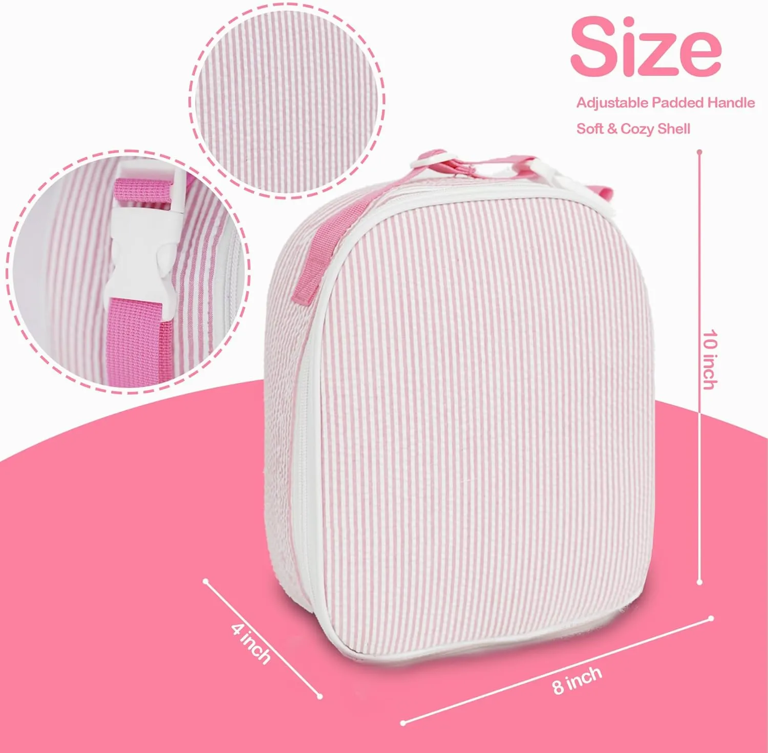 MT WORLD Kids' Backpacks Set Personalized Backpacks with Lunchboxes and Travel Duffel Bag Seersucker Kids Backpacks with Lunch Bag and Overnight Bag Toddler Bookbag and Travel Bag for Girls Boy