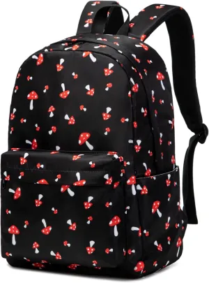 Mushroom School Backpack for Girls Womens, School Bags Collge Bookbags Laptop Backpacks for Kids Teens Adults