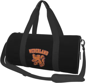 Netherlands Flag Lion Dutch Pride Travel Luggage Duffel Bag Sports Rolling Foldable Duffel Bag