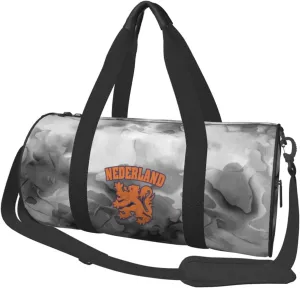 Netherlands Flag Lion Dutch Pride Travel Luggage Duffel Bag Sports Rolling Foldable Duffel Bag