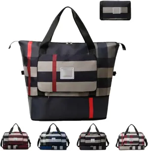 New Foldable Dry/Wet Separation Travel Bag Large Capacity Folding Travel Bag Lightweight Waterproof Foldable Travel Duffel Bag Luggage Tote Handbag Oxford Fabric Bag for Women and Men (Black)