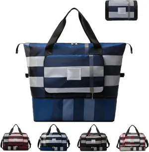 New Foldable Dry/Wet Separation Travel Bag Large Capacity Folding Travel Bag Lightweight Waterproof Foldable Travel Duffel Bag Luggage Tote Handbag Oxford Fabric Bag for Women and Men (Blue)