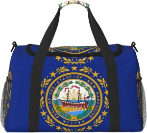 New Hampshire State Flag Foldable Travel Duffel Bag Tote Carry On Luggage Bag For Weekend Getaways, For Spontaneous Trips