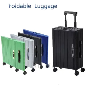 New-style 20'' carry on luggage folding trolley luggage bag travel suitcase on wheels high-tech Innovative rolling luggage case