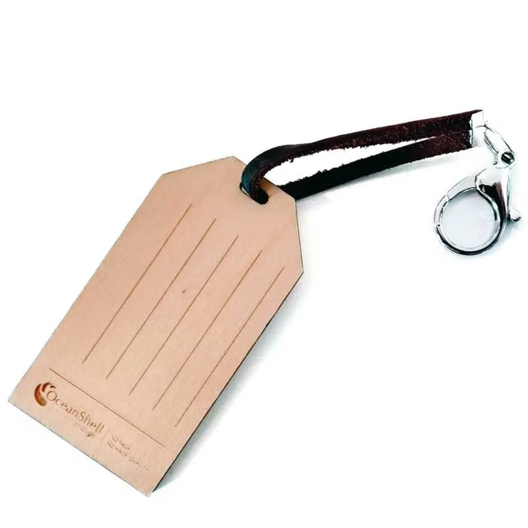 New Zealand Themed Wooden & Paua Luggage Tag