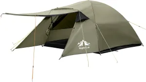 Night Cat Camping Tent 2 3 Persons with Porch Family Backpacking Tent Double Layers Waterproof Easy Clip Setup 7x6x4.3ft Porch Pole Not Inlcuded