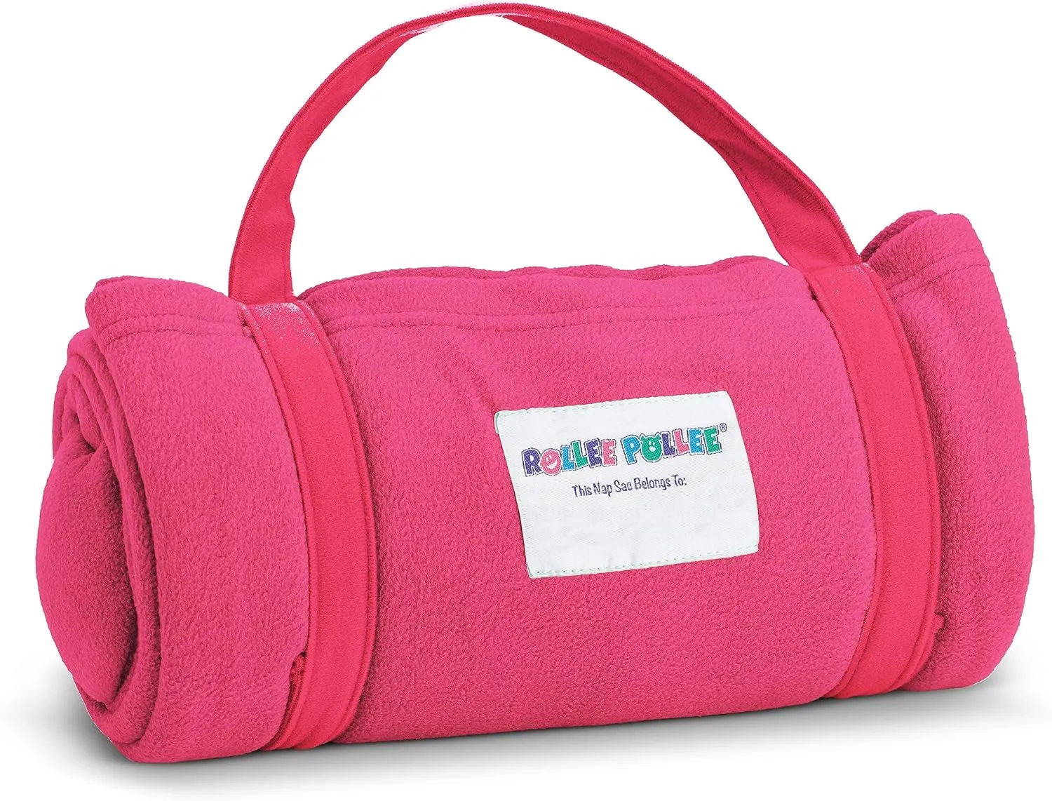 Northwest Rollee Pollee Nap Sac Roll-Up Toddler Blanket with Attached Pillow – Soft Fleece Preschool Nap Mat for Daycare or Travel – Machine Washable – Pink
