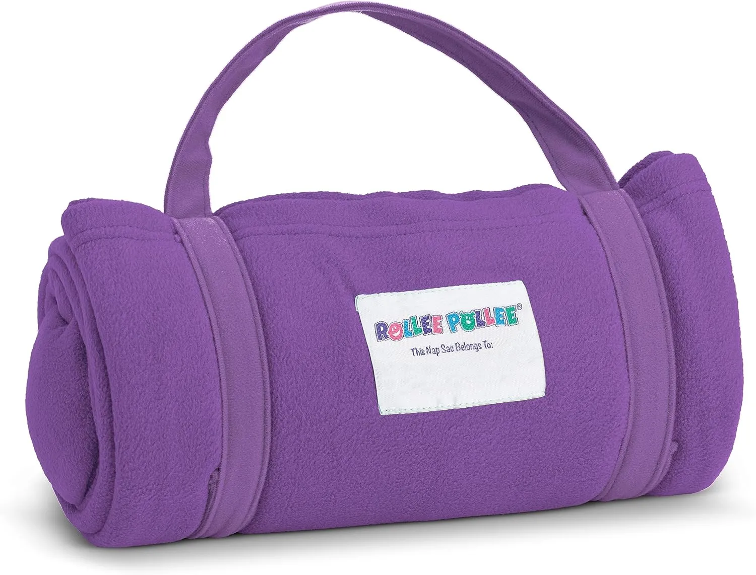 Northwest Rollee Pollee Nap Sac Roll-Up Toddler Blanket with Attached Pillow – Soft Fleece Preschool Nap Mat for Daycare or Travel – Machine Washable – Purple
