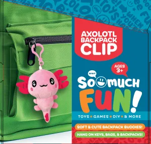 Novelty Brands - Axolotl Plush Backpack Clip - 24 Pieces Per Display