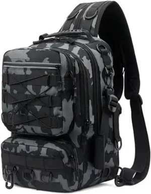 Nylon Waterproof Outdoor Sports Camping Hiking Trekking Fishing Hunting Backpack(Black)