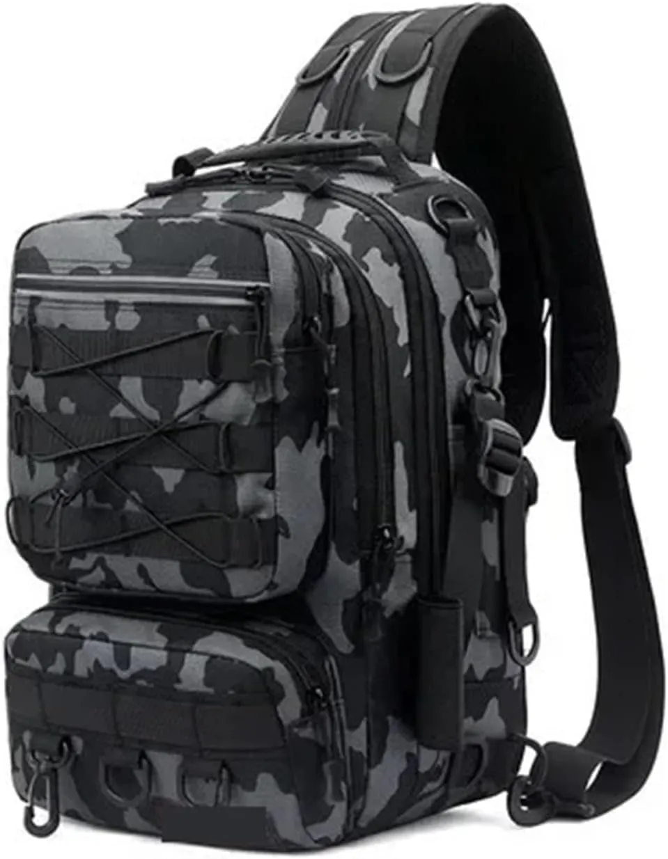 Nylon Waterproof Outdoor Sports Camping Hiking Trekking Fishing Hunting Backpack(Black)
