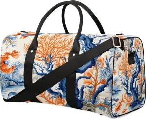 Ocean Fish Coral Foldable Lightweight Duffle Bag for Travel - Waterproof Carry On Bags for Airplanes, Travel Duffel Bags for Gym, Weekend