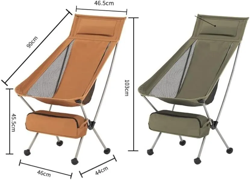 Outdoor Camp Chairs, Ultralight Backpack Camping Chair Travel Hiking Foldable Portable Outdoor Beach Backpack Seat, Breathable Double-Sided Mesh Lawn Chairs Adults(Green,46 * 44 * 103cm)