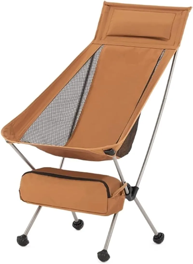 Outdoor Camp Chairs, Ultralight Backpack Camping Chair Travel Hiking Foldable Portable Outdoor Beach Backpack Seat, Breathable Double-Sided Mesh Lawn Chairs Adults(Orange,46 * 44 * 103cm)